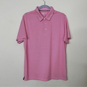 Michel Rouen Pink Striped Polo size medium